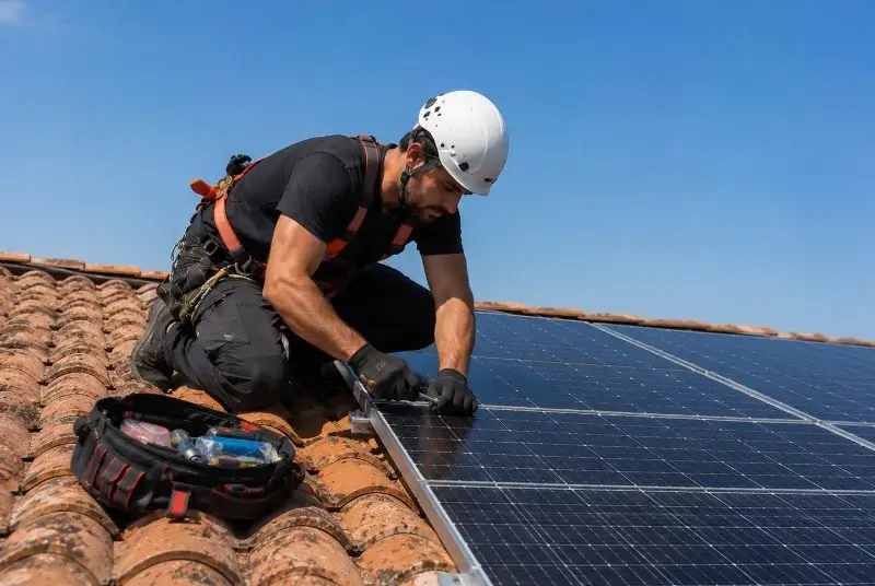 Maintenance et monitoring de panneaux solaires à Crespian